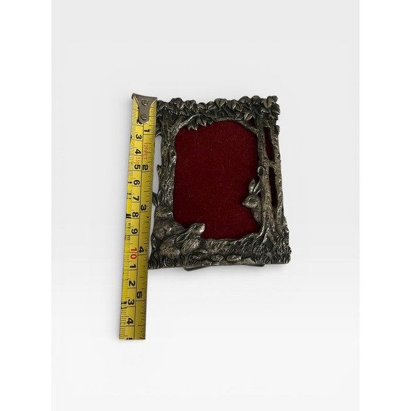 Vintage Crossbow 1989 Pewter Woodland Rabbit Picture Frame Forest Scene - Picture 8 of 11